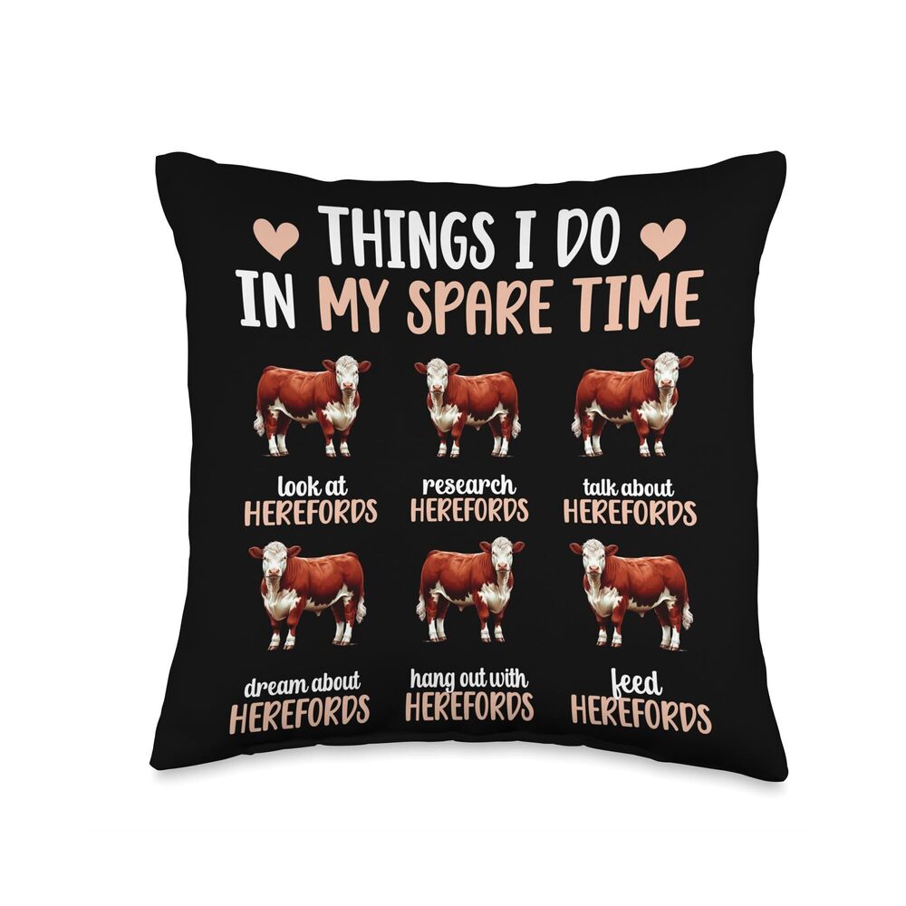 2516 Things I Do Hereford Cow Lover Hereford Cows Throw Pillow